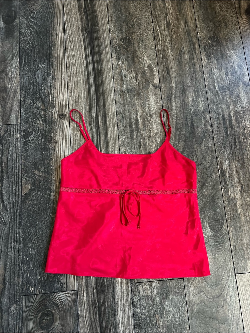 Women’s Red Sleeveless Satin Cami Top